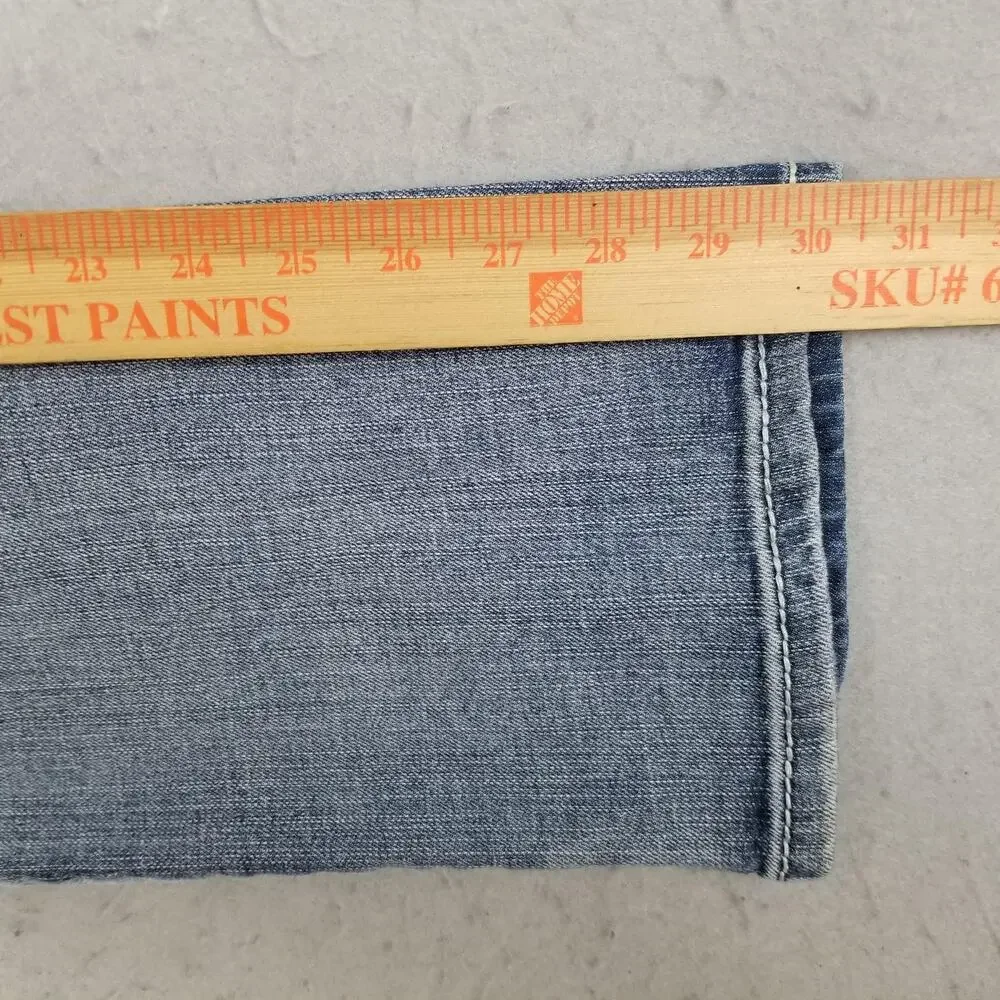 Helix Slim Straight Jeans Mens 33x30 Blue Medium Wash‎ Distressed Denim Pants